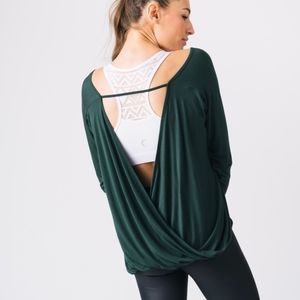 Zyia Namaste Long Sleeve Top in Forest Green